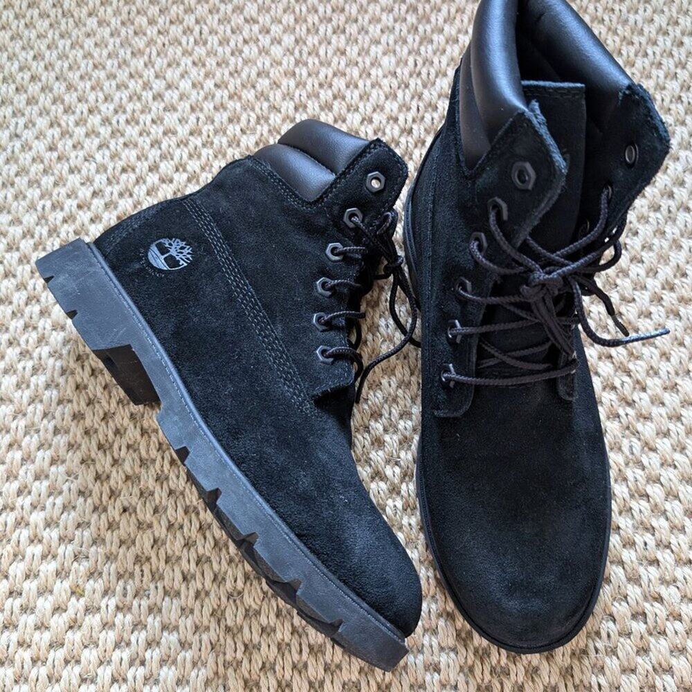 Timberland Black Suede Lace-Up Boots